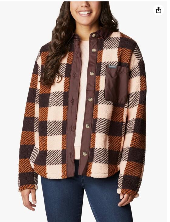Columbia Jackets & Blazers - COLUMBIA West Bend Shacket Fleece Shirt Jacket in Copper Brown // S